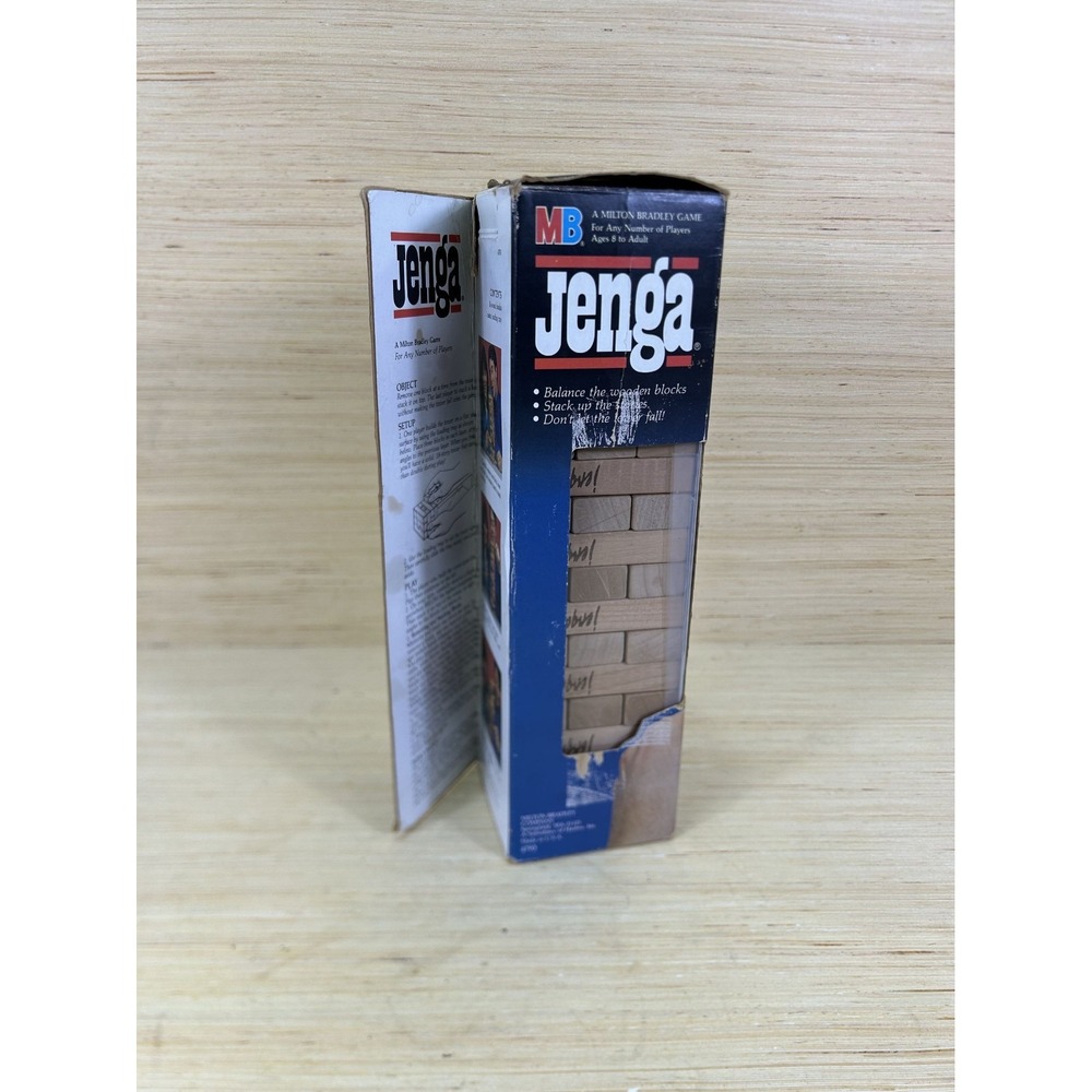Milton Bradley Jenga Original Game 54 Wooden Blocks Loading Tray 4793 Boxed